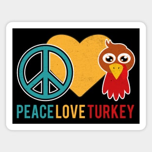 Peace Love Turkey Thanksgiving Sticker